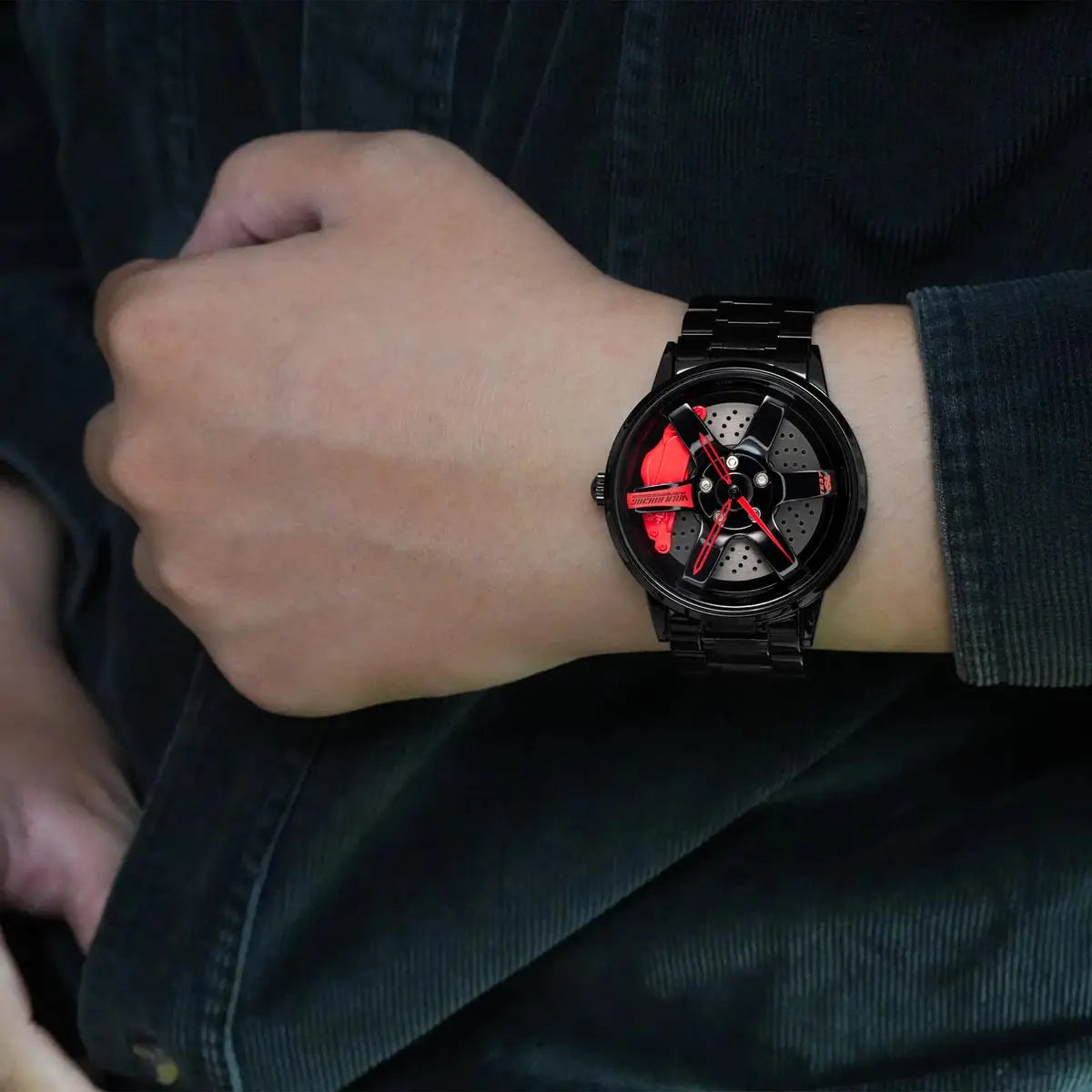 HMNWatch TE-37 Non-Spinning JDM Car Wheel Watch: Premium Racing Design Timepiece